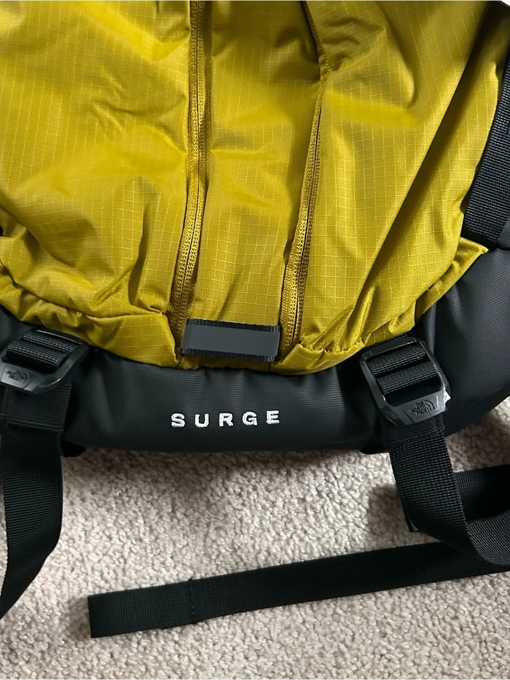 The North Face TNF Surge Unisex Backpack Deep Dijon Black NWT
